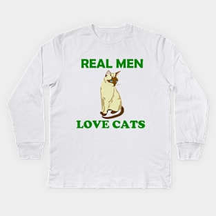 Real Men Love Cats Kids Long Sleeve T-Shirt